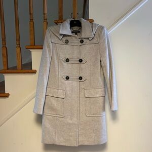 Brooks Brothers Gray Trench Coat with Notched Lapel